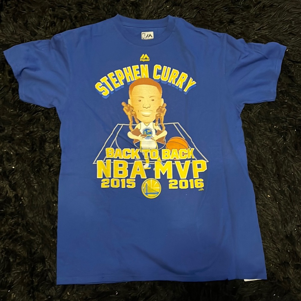 Steph curry blue shirt size medium